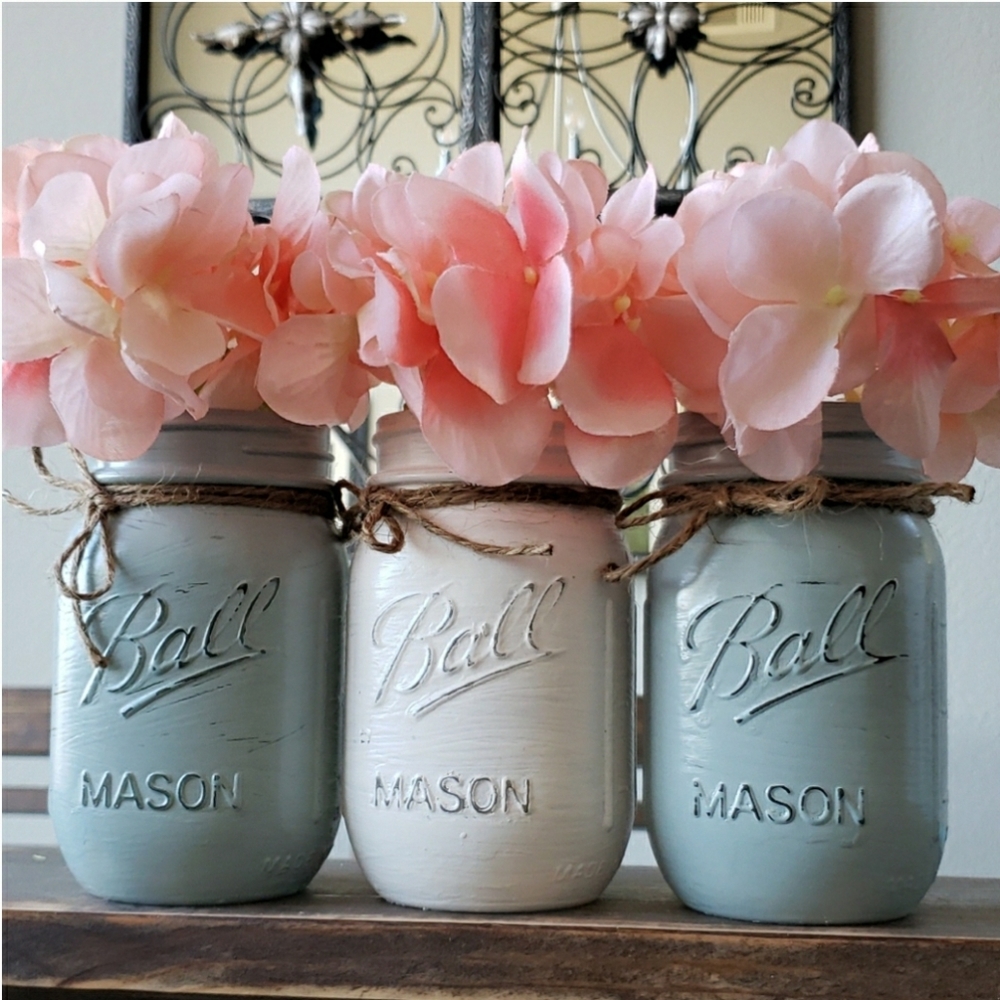 3 Rustic Mason Jar Wedding Decor - Picture 1 of 1
